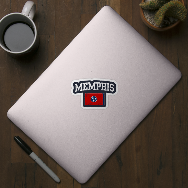 Memphis State Flag Vintage Distressed by E